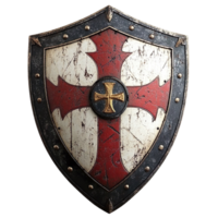 Templar Crusader Shield Design isolated on transparent background png