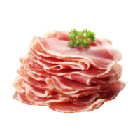 Thinly Sliced Parma Ham isolated on transparent background png