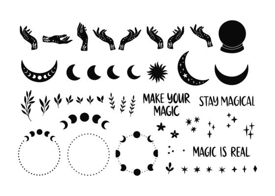 Boho illustration set