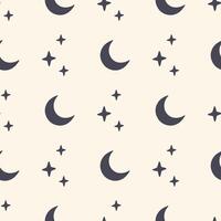 seamless pattern with moon and stars vector