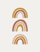 Boho nursery rainbow illustration set. vector