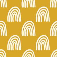 Magic seamless pattern with modern rainbows. vector