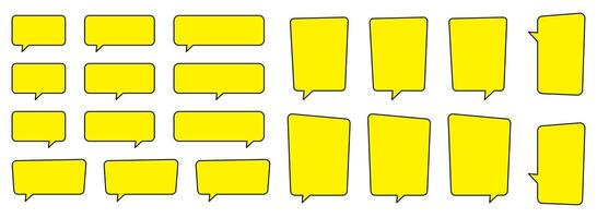 Yellow chat bubble, yellow speech bubble, message box set. vector