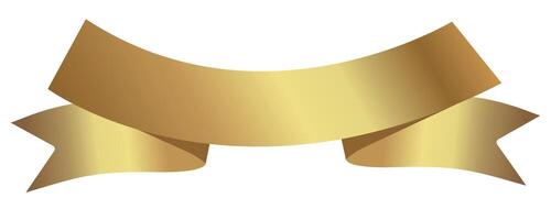 Light Golden Color Ribbon, Tag isolated on white background. Golden award ribbon, luxury label, badge premium quality certificate ribbon. Empty Gold Ribbon, Label Design for text. 3D Illustration. Eps vector