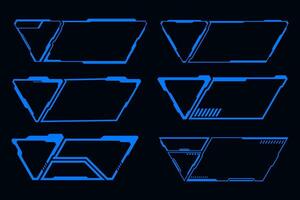 Futuristic frame HUD technology cyberpunk banner design element. vector