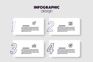 Infographic template with icon 4 step. Modern design for presentation. vector