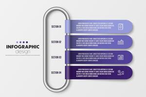 Timeline for infographics template 4 options diagrams, graphs, presentations and business concept charts vector