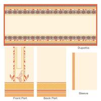 Yellow salwar kameez front and back part with dupatta and sleeve vector