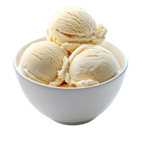 vanilla ice cream in a bowl isolated on transparent background png