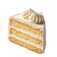 Vanilla cake slice isolated on transparent background png