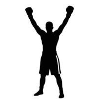 Silhouette of a man with boxing gloves vector
