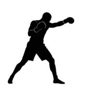A silhouette of a boxer in action vector