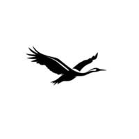 A black and white image of a bird flying vector