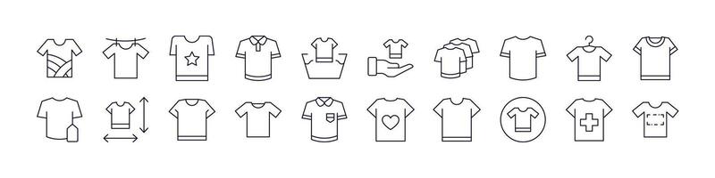 t camisas relacionado línea íconos para web sitios, libros, tarjetas, aplicaciones editable ataque. Perfecto para web sitios, libros, tarjetas, aplicaciones vector