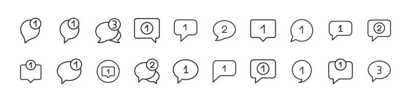 Speech Bubbles Line Icon Set. Minimalistic Linear Pictogram for Web and Graphic Design, Apps, Banners, Social Network and Cards vector
