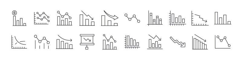 Progress Bar and Growth Diagram Bundle of Thin Icons. Editable Stroke. Perfect for Web Sites, Books, Cards, Apps vector
