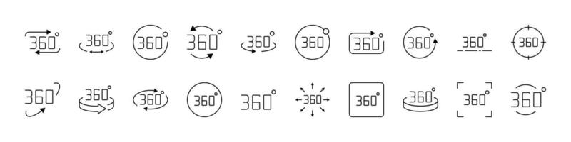 360 Line Icon Collection. Outline Signs for Graphic and Web Design, Apps, Adverts, Various Cards vector