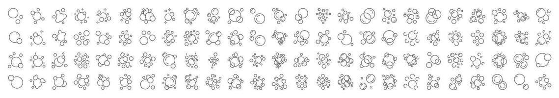 Collection of Foam Related Line Icons. Foam Outline Signs for Graphic and Web Design, Apps, Adverts, Various Cards vector