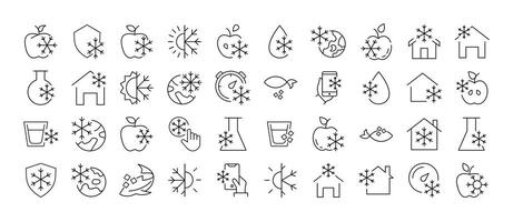 Items by Snowflakes Modern Outline Style Icons for Design, Cards, Apps, Social Networks vector