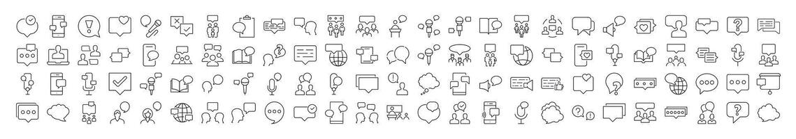 Speech Bubble Modern Outline Style Icons for Design, Cards, Apps, Social Networks vector
