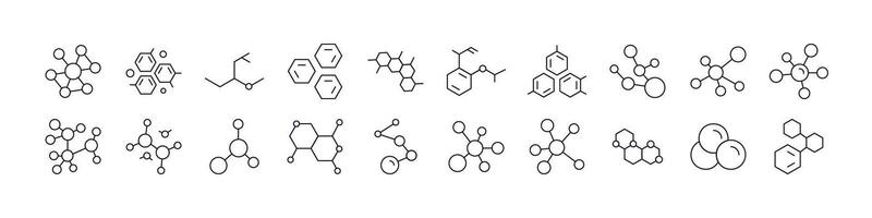 Atom Collection of Thin Icons. Editable Stroke. Perfect for Web Sites, Books, Cards, Apps vector