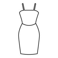 dress icon cartoon isolated on white background illustration graphic design in outline style vector