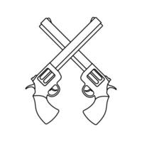 Revolver icon illustration. Outline illustration of revolver icon for web vector