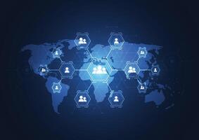 Global network internet connection. Business connecting people. Customer relationship management vector