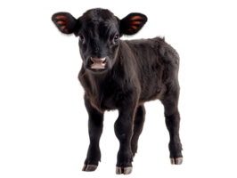 young black calf isolated on transparent background png