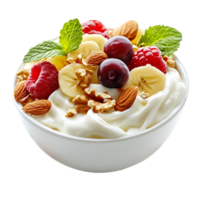Yogurt with Fruits and Nuts isolated on transparent background png