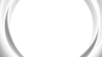 Abstract white and gray gradient background with curve lines and dot pattern, vector