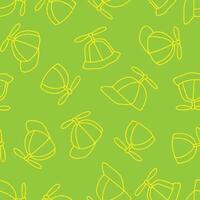 Outline Propeller cap Seamless Pattern Background for Surface Print Fabric Fashion Wrapping vector