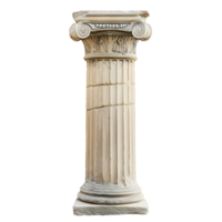 Ancient Greek column, beige in color isolated on transparent background png