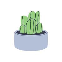 Simple illustration of a cactus in a pot. Perfect for minimalist and botanical designs. vector