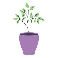 Simple illustration of a plant in a pot. Perfect for minimalist and botanical designs. vector