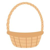 Wicker basket isolated on transparent background vector