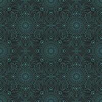 Seamless pattern in floral and abstract designs with dark color palette vector