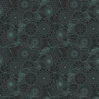 Ethnic seamless pattern in a dark color scheme with floral and abstract patterns vector