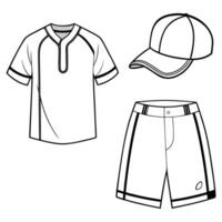 Technical Sketch of a Baseball Uniform Set vector