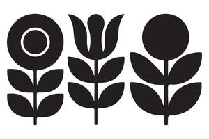 Stylish Black and White Floral Design for Decor vector