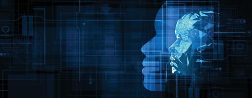 the future of artificial intelligence with face vector