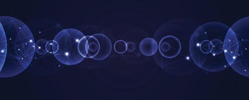 abstract background with blue circles and dots vector