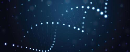 abstract dna wave background with dots vector