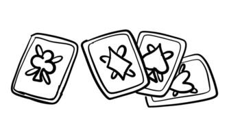 doodle-style magic cards. Tarot cards. An element related to mysticism, magic, and divination. It can be used in books, games, or to create an atmosphere of mystery. Playing cards vector