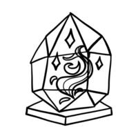 magic crystal with a magical haze inside in doodle style. It is suitable fantasy projects depicting magic and mysticism. Ideal for use in books, games, the design dark or mysterious stories. Halloween vector