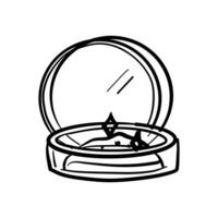 magic powder in an open flat jar in the style of doodles. It is suitable for projects in the genre of fantasy and magic. It can be used in books, games, to create an atmosphere of mystical potions vector