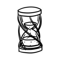 magical hourglass in doodle style is perfect for themes related to mysticism, time and fantasy. Contour illustration. It is suitable for use in design, art projects, book design or thematic materials. vector