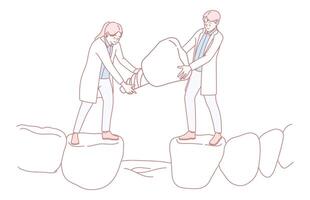 Collaboration in the field of Dentistry Building Trust Through Compassionate Care and Expertise vector