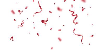 Red streamers on white background vector