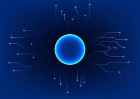 Quantum technology, a circular shape that distributes data lines, processes massive amounts of data, unlocking new potential in AI, cryptography, and molecular simulations in science. vector